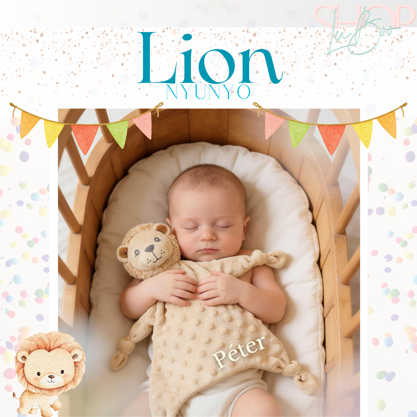 Lion névre szóló oroszlán nyúnyó (24 cm)