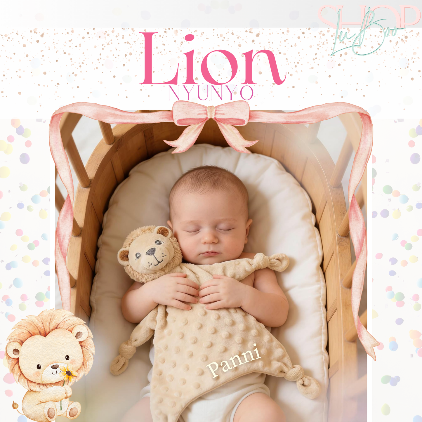 Lion névre szóló oroszlán nyúnyó (24 cm)