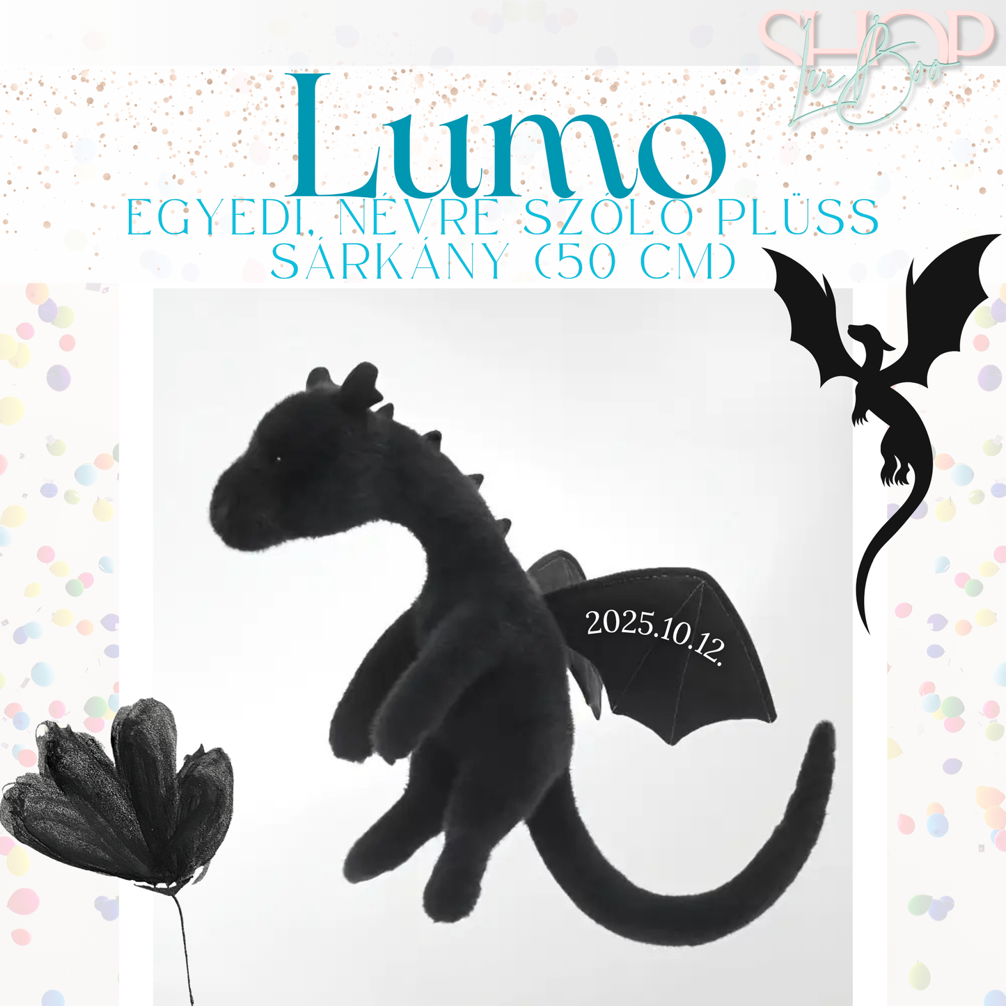Lumo - Egyedi, névre szóló plüss sárkány (50 cm)
