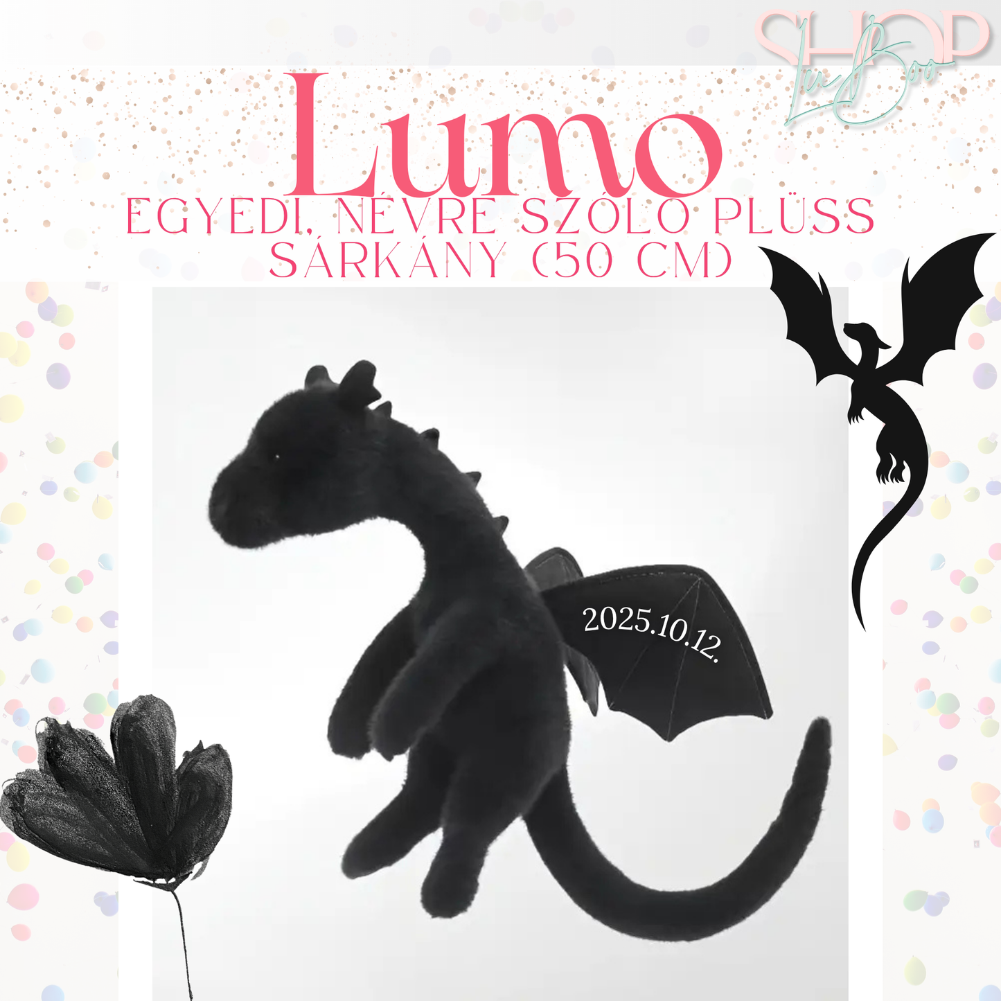Lumo - Egyedi, névre szóló plüss sárkány (50 cm)