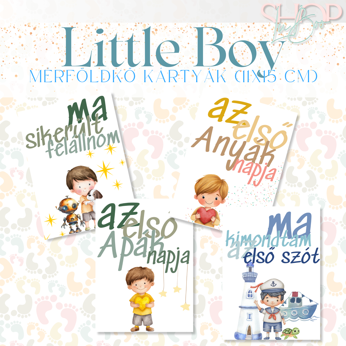 Mérföldkő kártyák- Little Boy (11x15cm)