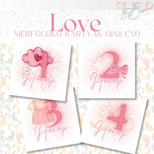 Mérföldkő kártyák - Love (11x11 cm) - ShopLuBoo