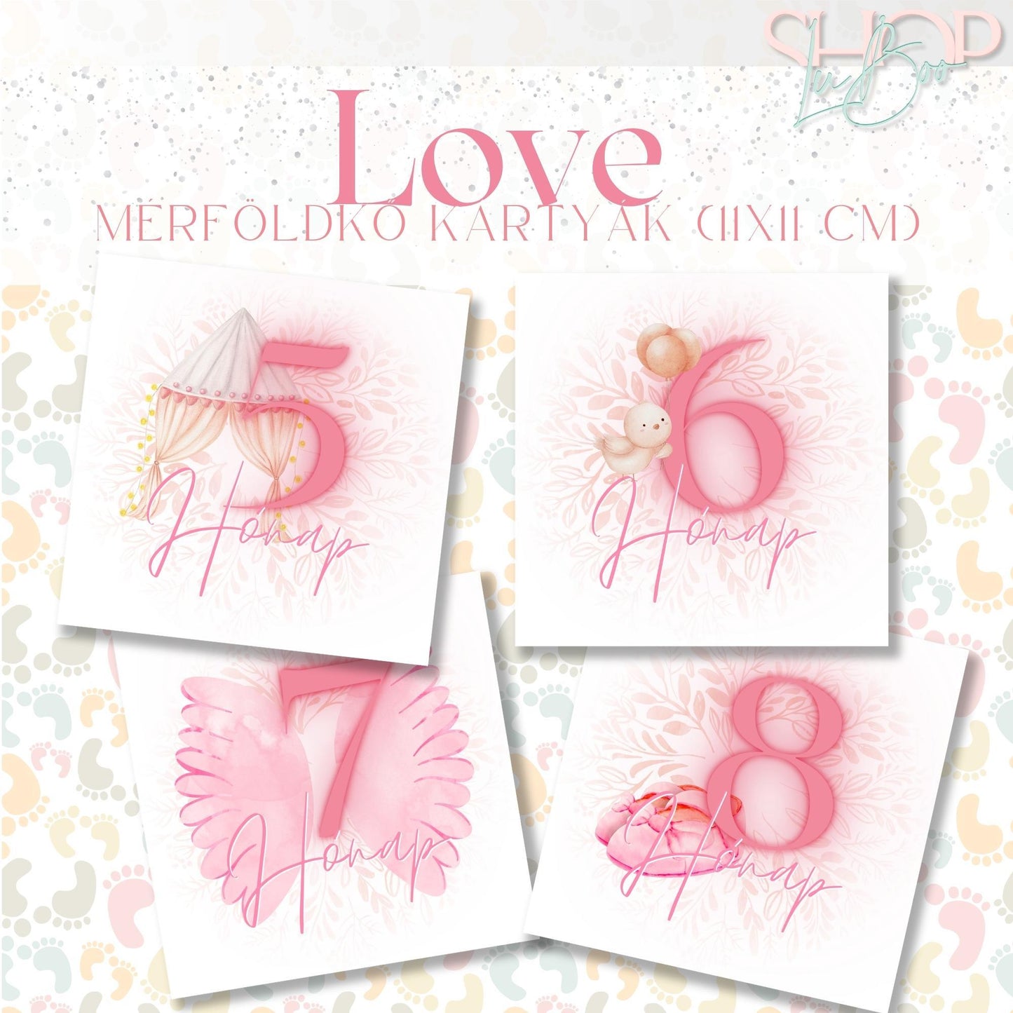 Mérföldkő kártyák - Love (11x11 cm) - ShopLuBoo