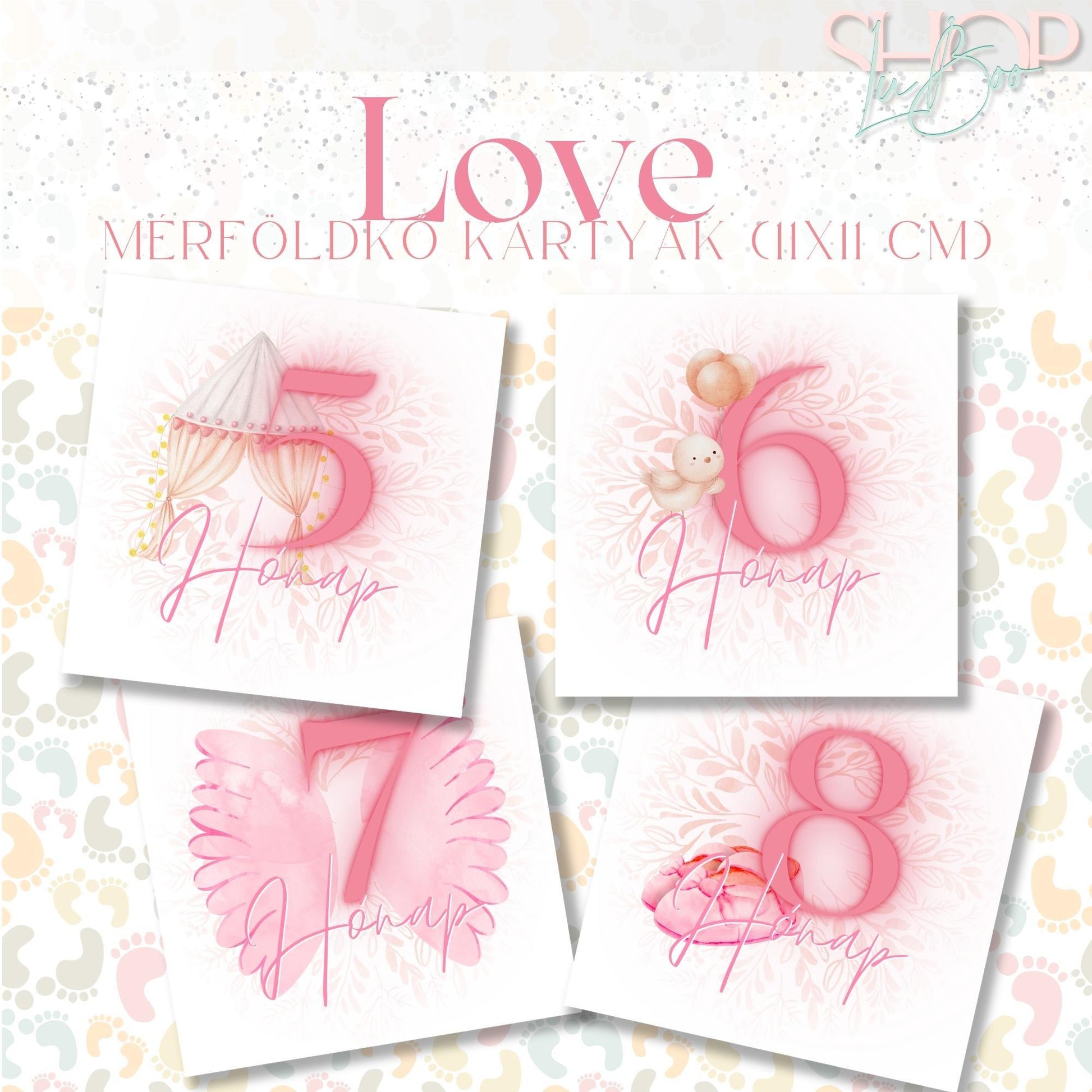 Mérföldkő kártyák - Love (11x11 cm) - ShopLuBoo