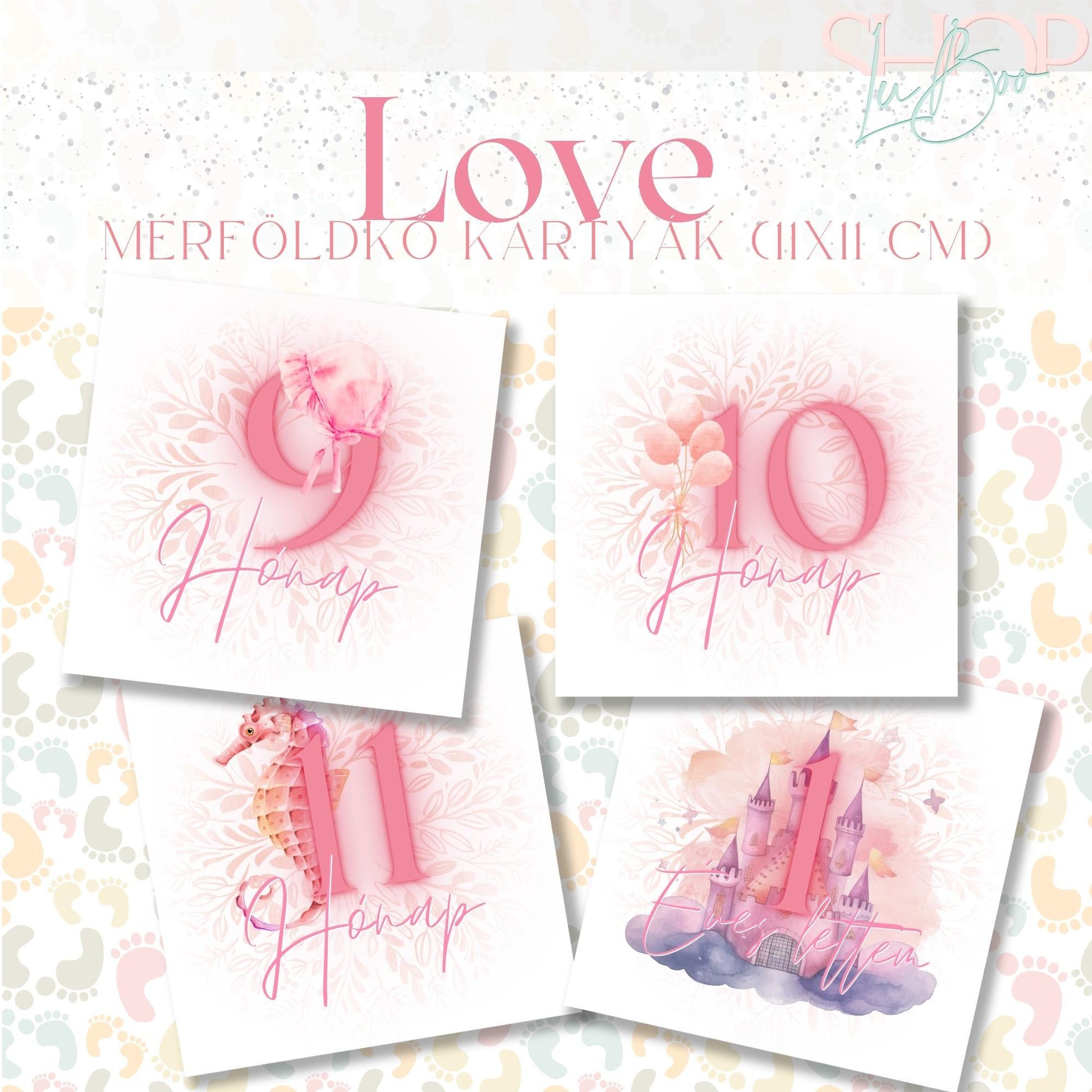 Mérföldkő kártyák - Love (11x11 cm) - ShopLuBoo