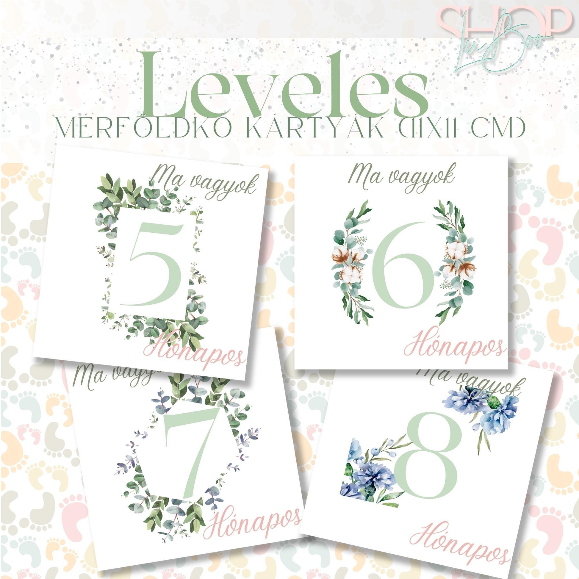 Mérföldkő kártyák - Leveles (11x11 cm) - ShopLuBoo