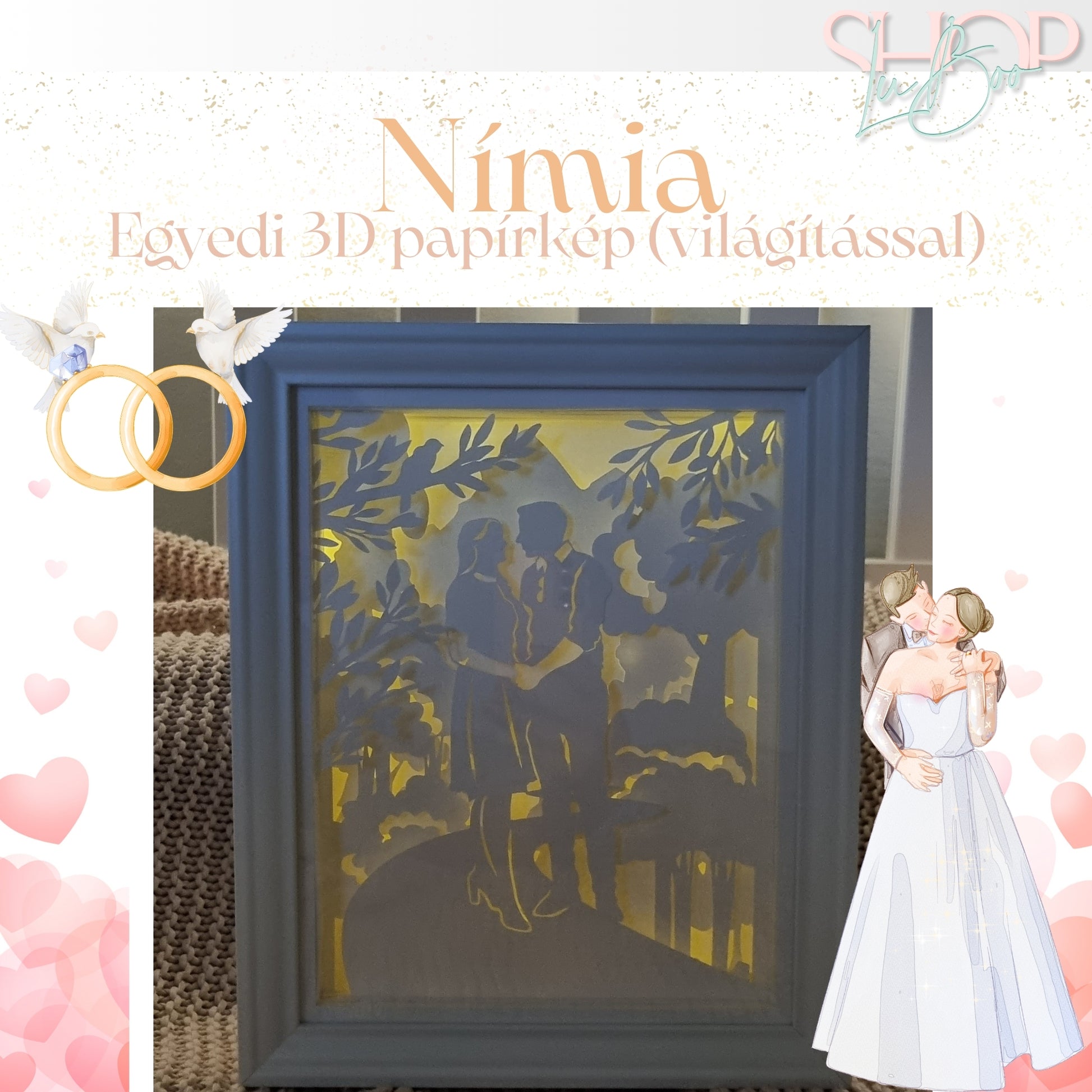 Nímia - Egyedi 3D papírkép (világítással) - ShopLuBoo