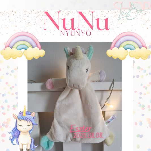 NuNu névre szóló unikornis nyúnyó (26 cm)