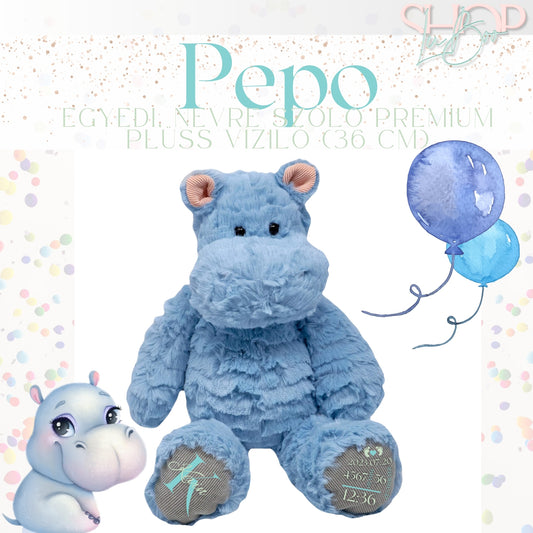 PePo - Egyedi, névre szóló prémium plüss elefánt (36 cm) - ShopLuBoo