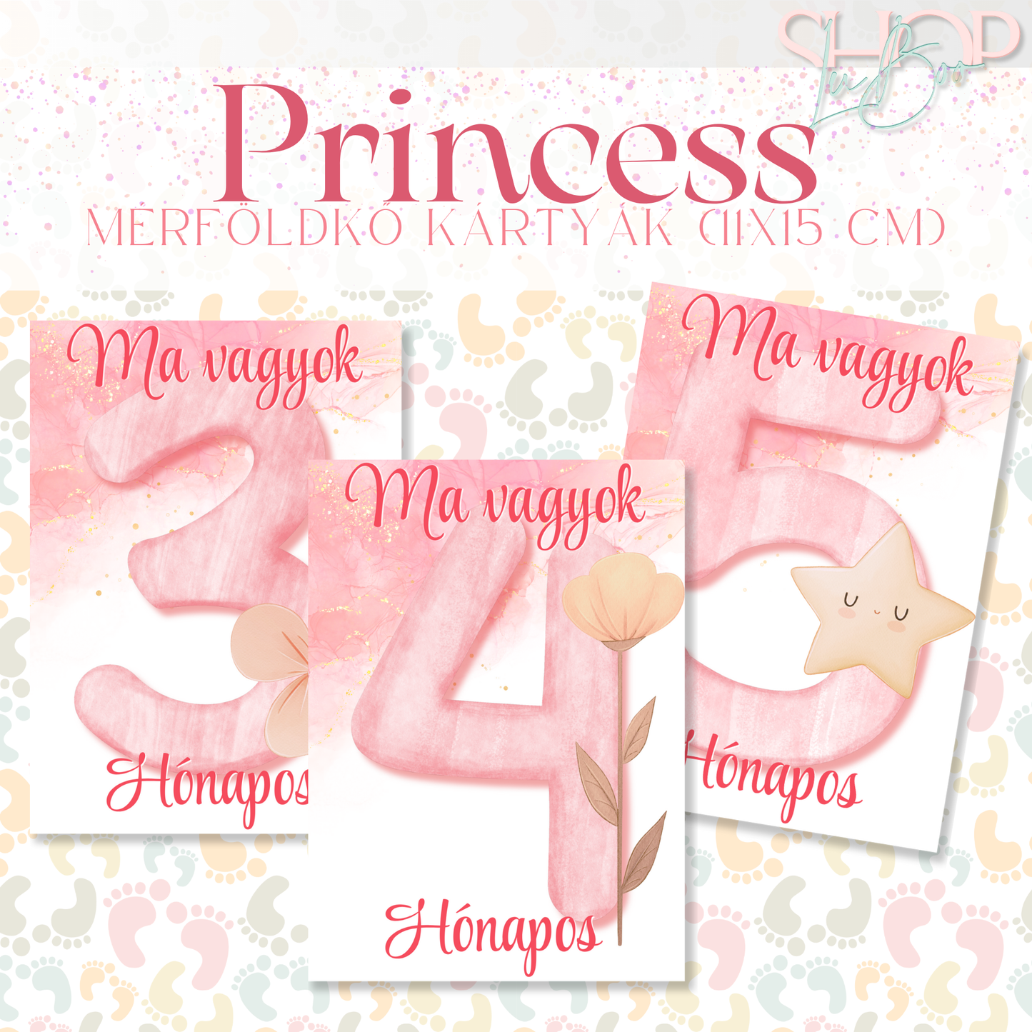 Mérföldkő kártyák - Princess (11x15 cm)
