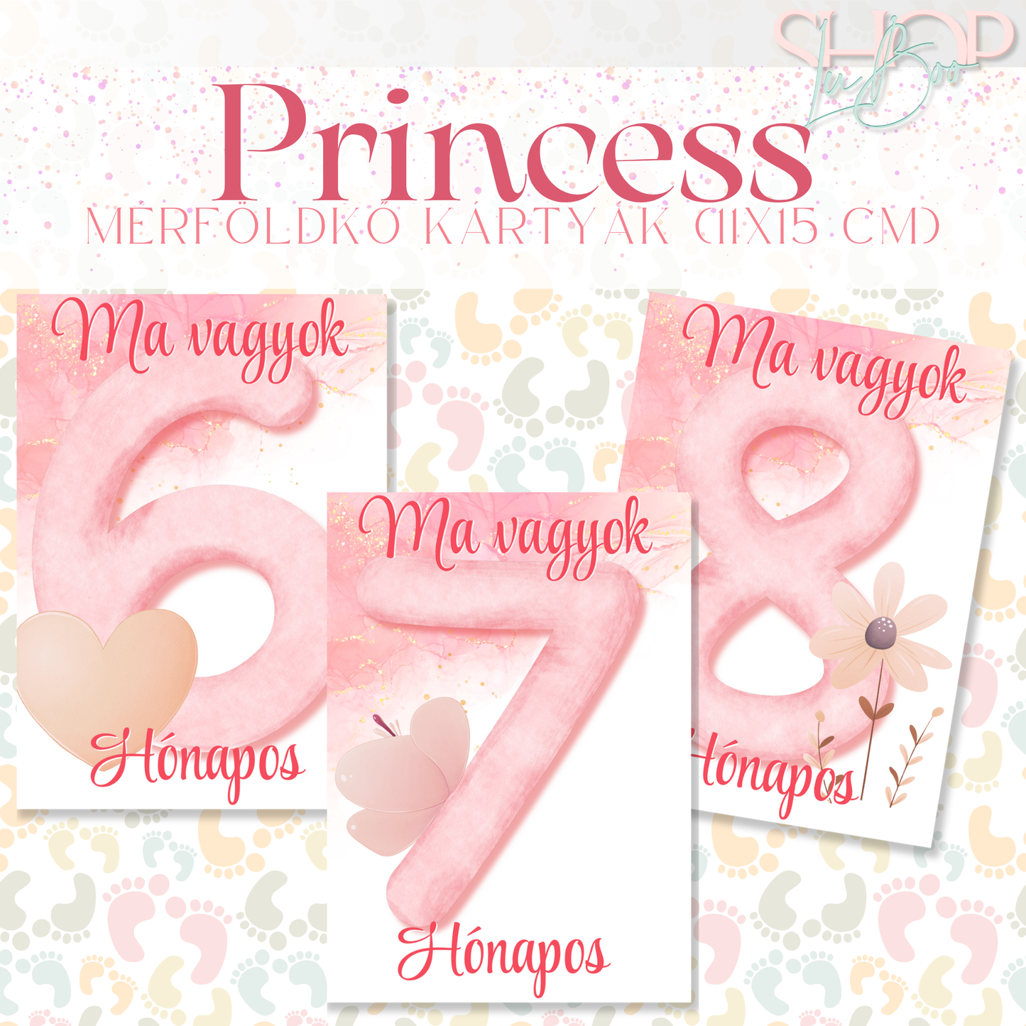 Mérföldkő kártyák - Princess (11x15 cm)