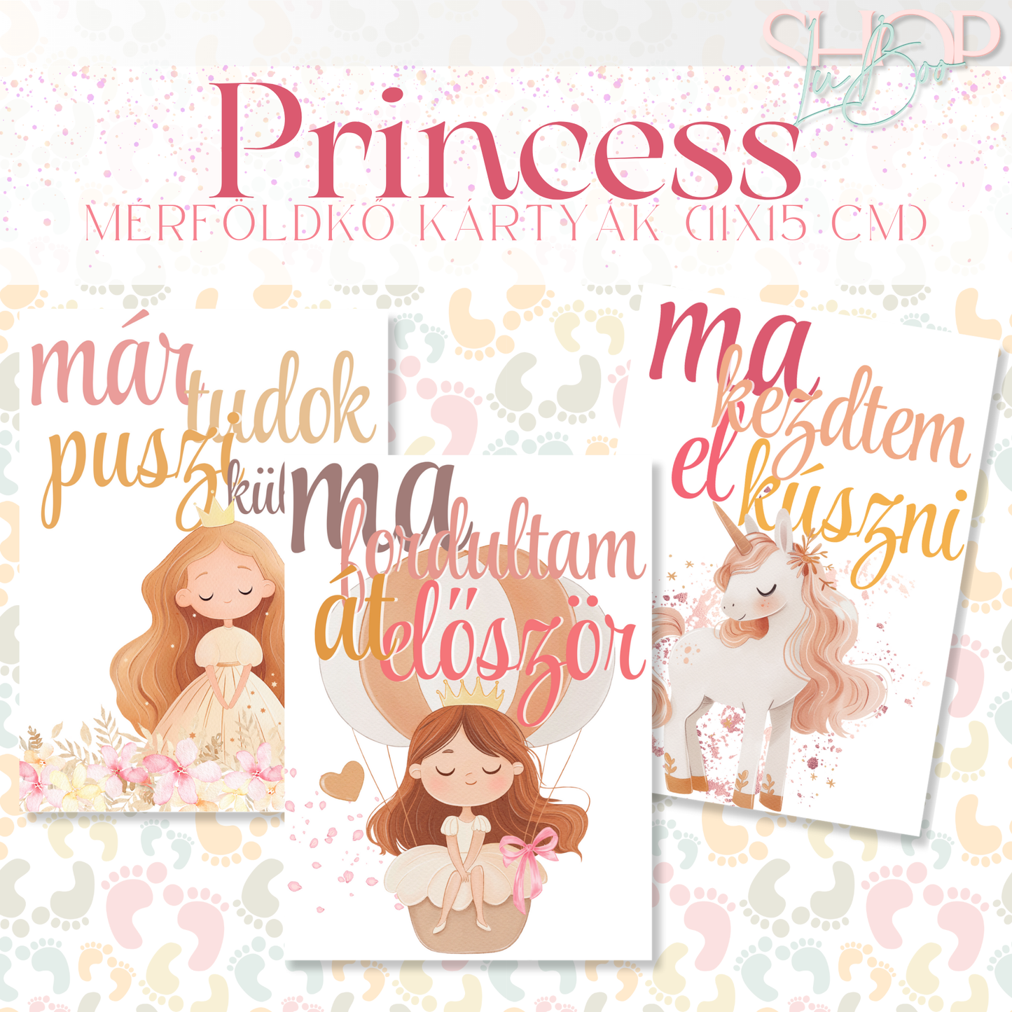 Mérföldkő kártyák - Princess (11x15 cm)