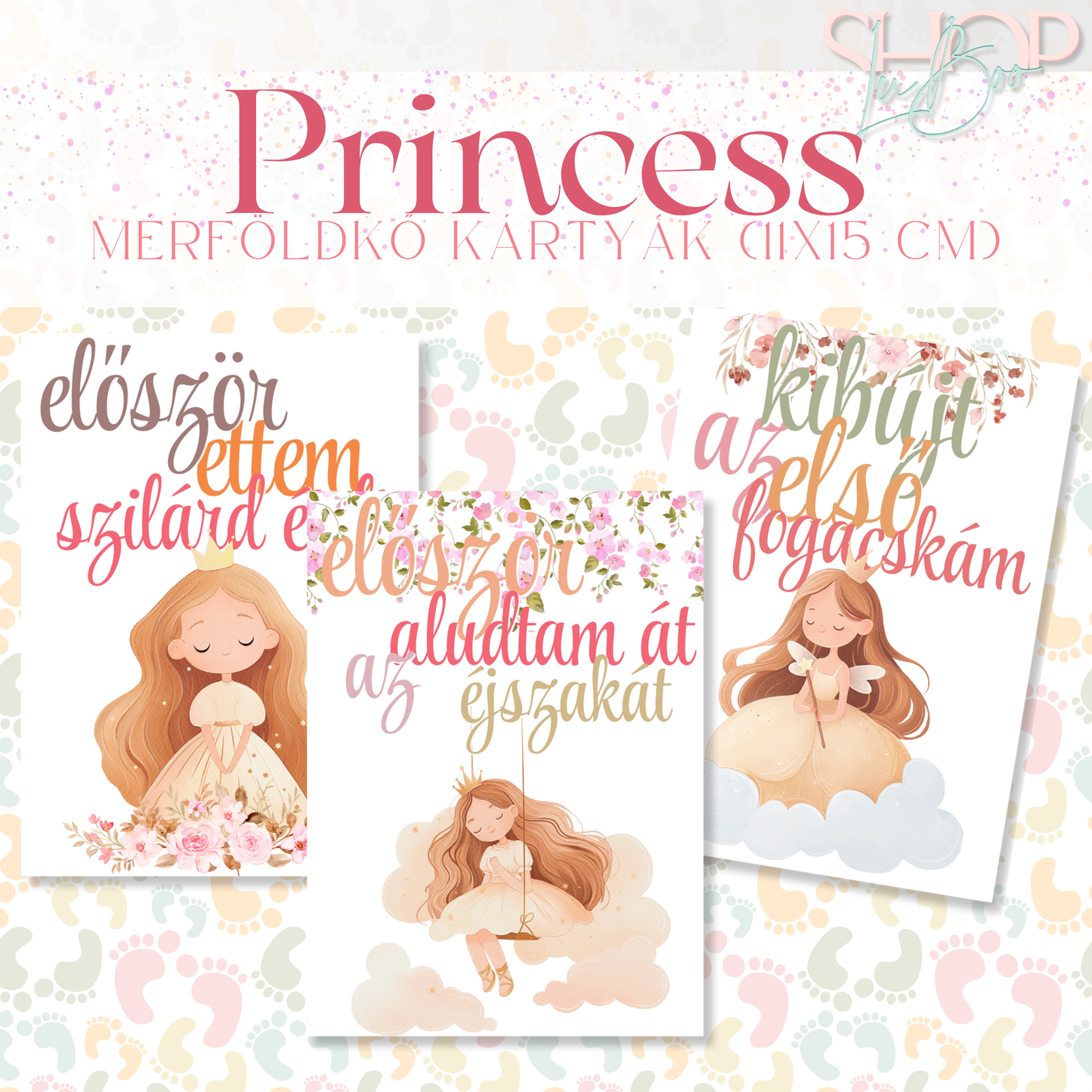 Mérföldkő kártyák - Princess (11x15 cm)