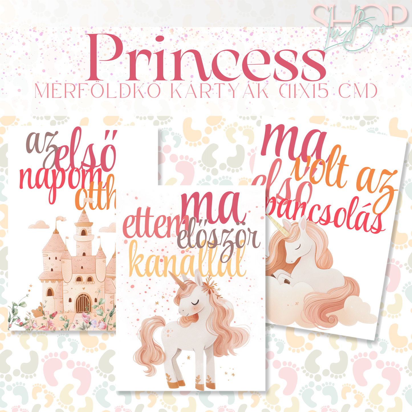 Mérföldkő kártyák - Princess (11x15 cm)