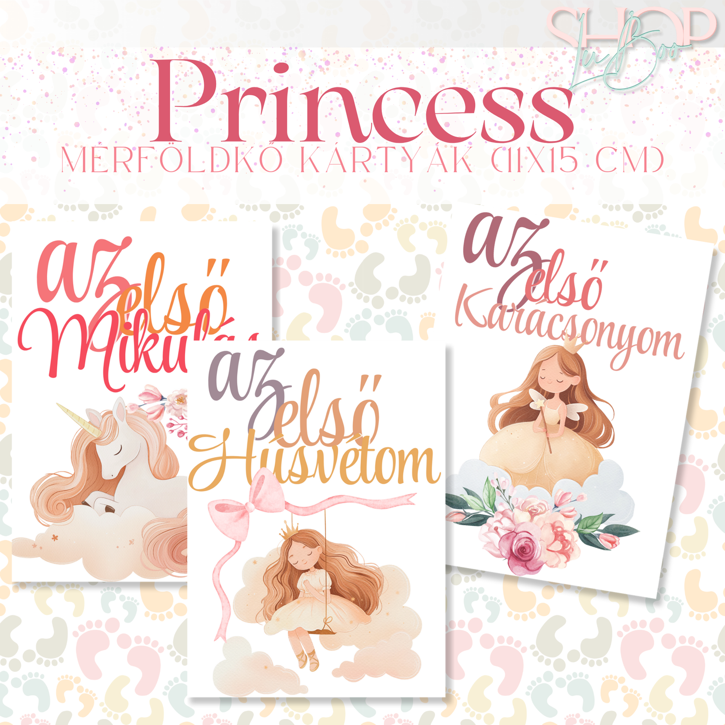 Mérföldkő kártyák - Princess (11x15 cm)