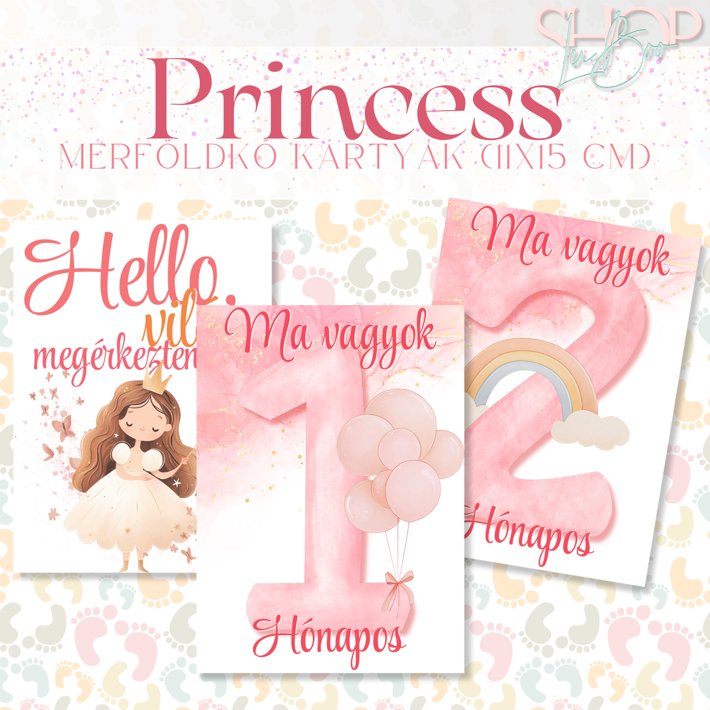 Mérföldkő kártyák - Princess (11x15 cm)