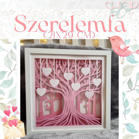 Szerelemfa - 3D világító kép (25x25 cm) - ShopLuBoo