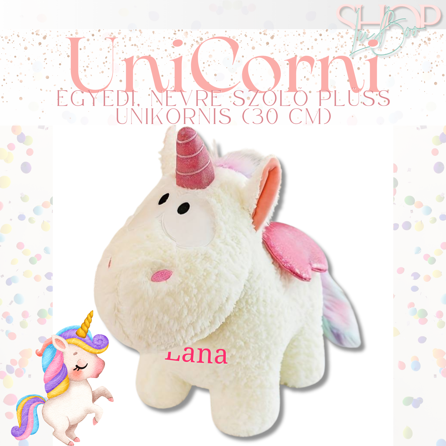 UniCorni - Emlékőr plüss unikornis (30 cm)