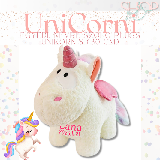 UniCorni - Emlékőr plüss unikornis (30 cm)