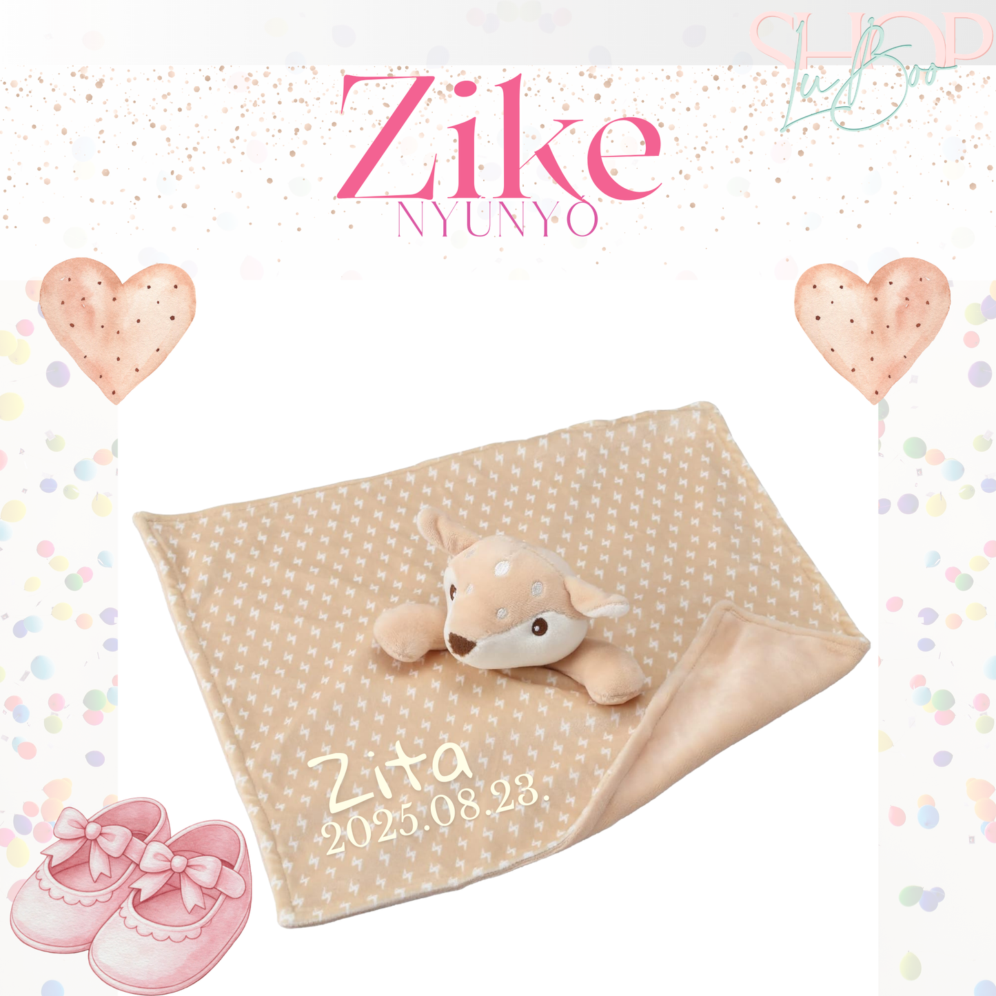 Zike névre szóló őzike nyúnyó (34 cm)